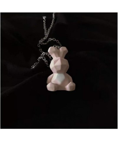 Animal geometric section 3D dinosaur Panda rabbit unicorn necklace for men and women 3D Rabbit $5.97 Necklaces