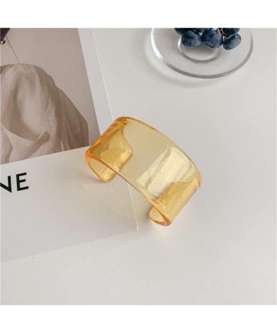 Colorful Transparent Acrylic Resin Geometric Cuff Bangle Open Wrap Wide Bracelet Chunky Acetate for Women Girls Jewelry Gift ...