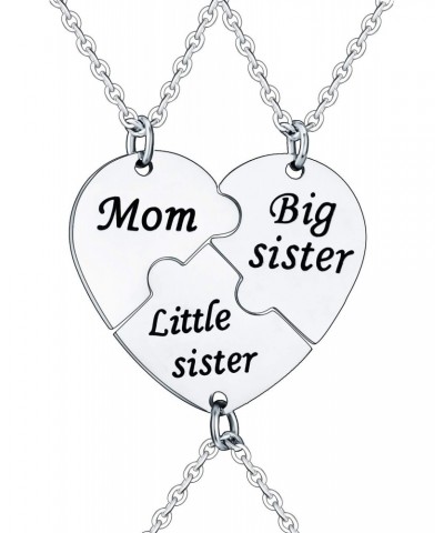 3PCs/Set Mom Big Sister Little Sister Mom Necklaces Set Mother Daughters Matching Heart Jewley Set $7.55 Necklaces