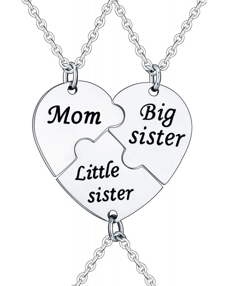 3PCs/Set Mom Big Sister Little Sister Mom Necklaces Set Mother Daughters Matching Heart Jewley Set $7.55 Necklaces