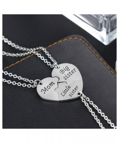 3PCs/Set Mom Big Sister Little Sister Mom Necklaces Set Mother Daughters Matching Heart Jewley Set $7.55 Necklaces