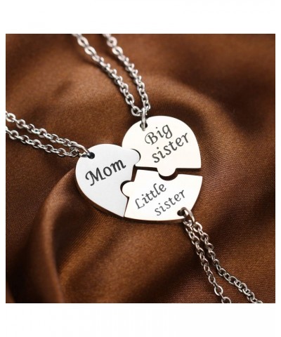 3PCs/Set Mom Big Sister Little Sister Mom Necklaces Set Mother Daughters Matching Heart Jewley Set $7.55 Necklaces