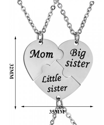 3PCs/Set Mom Big Sister Little Sister Mom Necklaces Set Mother Daughters Matching Heart Jewley Set $7.55 Necklaces