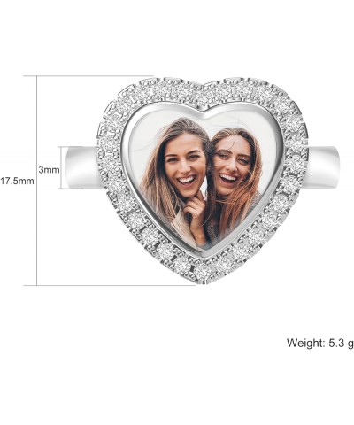 Personalized Rings with Pictures &Texts Custom 925 Sterling Silver Photo Ring Engraving Signet Rings for Women Memory Jewelry...