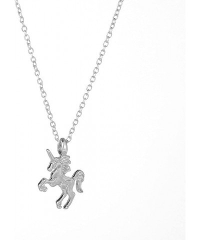 Cute Animal Image Pendant Necklace, Wish Card with Blessing Message, Best Friendship Gift for Women Girls Unicorn Silver $5.4...