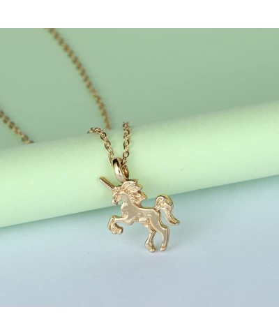 Cute Animal Image Pendant Necklace, Wish Card with Blessing Message, Best Friendship Gift for Women Girls Unicorn Silver $5.4...