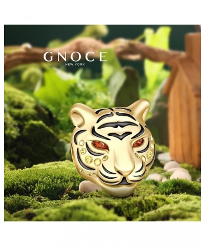 Animal Charms for Bracelets S925 Silver Black Panther Tiger Bead Charm for Women Men Jewelry Gift Fit Bracelet Necklace Tiege...