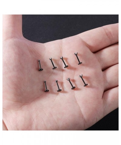 8Pcs 20G 18G Threadless Push in Nose Stud Rings for Women Men Stainless Steel Nose Studs Nostril Piercing Jewelry CZ Nose Rin...