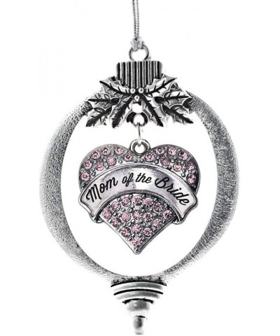 Nurse Charm Ornament - Silver Pave Heart Charm Holiday Ornaments with Cubic Zirconia Jewelry Script Pink Mom of the Bride $10...