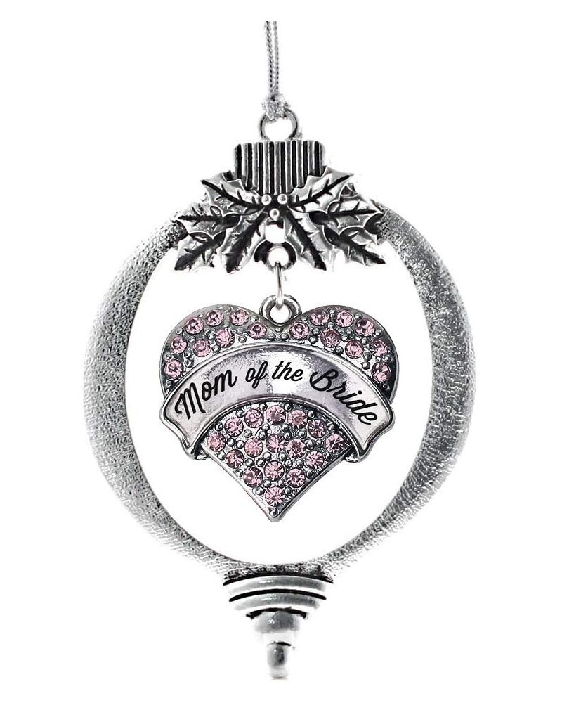 Nurse Charm Ornament - Silver Pave Heart Charm Holiday Ornaments with Cubic Zirconia Jewelry Script Pink Mom of the Bride $10...