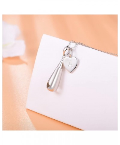 925 Sterling Silver Teardrop with Heart Engraved Charm Cremation Urn Pendant Ahes Necklace Memorial A $19.80 Necklaces