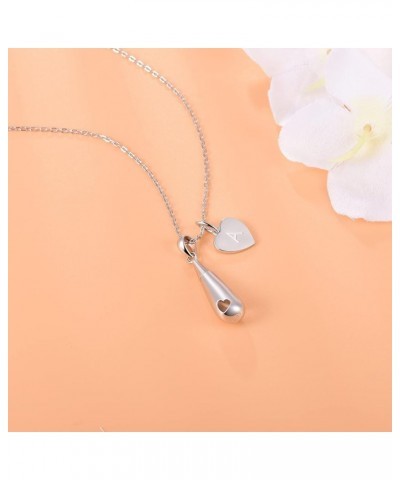 925 Sterling Silver Teardrop with Heart Engraved Charm Cremation Urn Pendant Ahes Necklace Memorial A $19.80 Necklaces