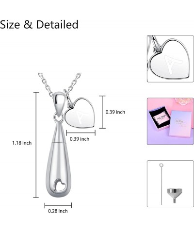 925 Sterling Silver Teardrop with Heart Engraved Charm Cremation Urn Pendant Ahes Necklace Memorial A $19.80 Necklaces