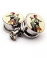 Screw on Plugs - Zombie Pinup Picture Plugs - Sold As a Pair 7/8" (22mm) $9.01 Body Jewelry