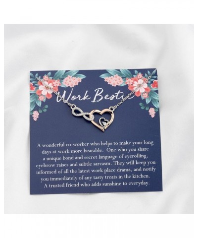 Work Bestie Gift Coworker Gift Double Heart Pendant Necklace Work Bestie Jewelry BFF Gifts Work bestie N C $9.62 Necklaces