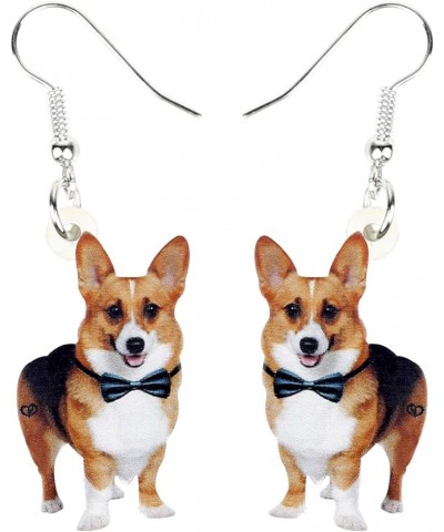 Acrylic Cute Corgi Dog Earrings Pet Dog Dangle Drop Charms Jewelry for Women Teens Girls Kids Birthday Gifts Brown and Black ...