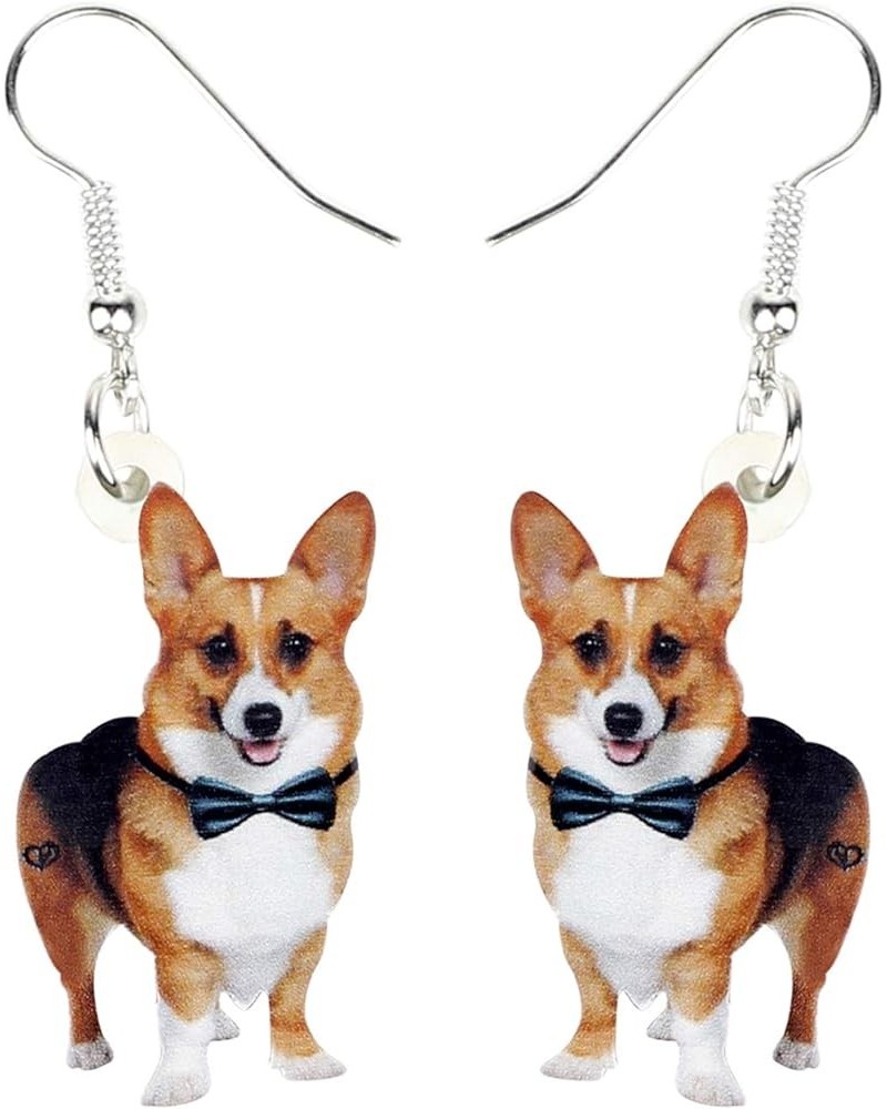 Acrylic Cute Corgi Dog Earrings Pet Dog Dangle Drop Charms Jewelry for Women Teens Girls Kids Birthday Gifts Brown and Black ...