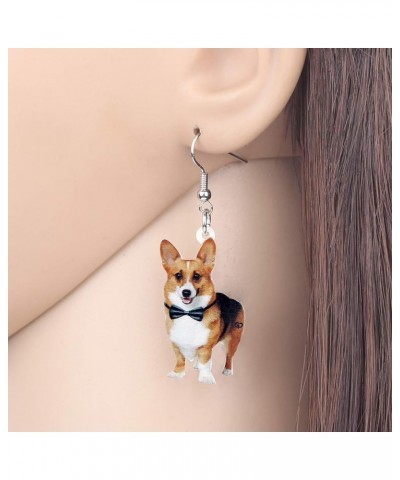 Acrylic Cute Corgi Dog Earrings Pet Dog Dangle Drop Charms Jewelry for Women Teens Girls Kids Birthday Gifts Brown and Black ...