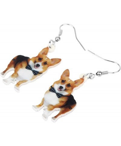 Acrylic Cute Corgi Dog Earrings Pet Dog Dangle Drop Charms Jewelry for Women Teens Girls Kids Birthday Gifts Brown and Black ...