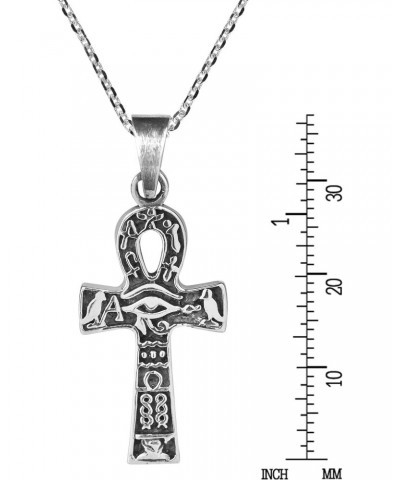 Egyptian Eye of Horus Ankh Cross .925 Sterling Silver Pendant Necklace $16.43 Necklaces