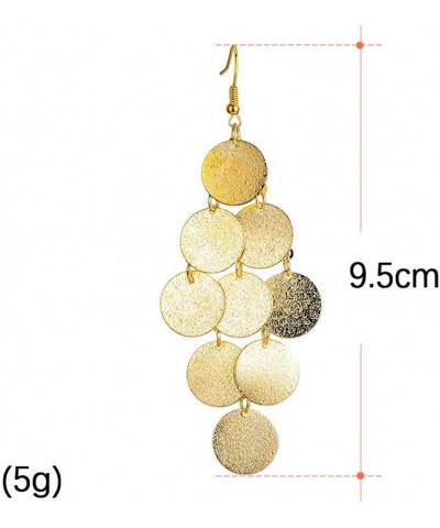 Geometric Round Circle Sequin Coin Dangle Earrings Baroque Disc Coin Tassels Drop Earrings for Women Girls Boho Jewelry Gifts...