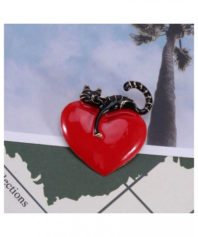 2pcs Animal Lapel Pin Heart Valentine Shawl brooch cat Lapel Pins Rhinestone Brooch Pin couples Brooch metal Lapel Pin gifts ...