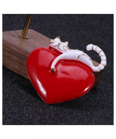 2pcs Animal Lapel Pin Heart Valentine Shawl brooch cat Lapel Pins Rhinestone Brooch Pin couples Brooch metal Lapel Pin gifts ...