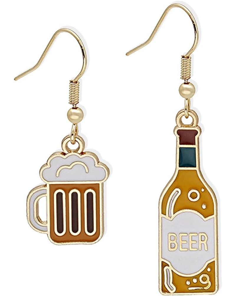 Cute Unique Beer Cup Bottle Dangle Drop Earrings Miniature Beer Earring Beer Drinker Gift For Her Beer Jewelry for Women Girl...