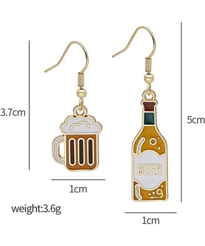 Cute Unique Beer Cup Bottle Dangle Drop Earrings Miniature Beer Earring Beer Drinker Gift For Her Beer Jewelry for Women Girl...