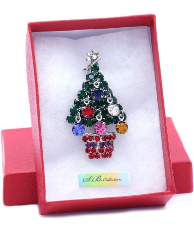 Merry Christmas Jewelry Poinsettia Flower Tree Candy Cane Charm Brooch Pin Tree 2 - Slvr $9.35 Brooches & Pins