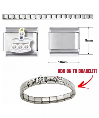 Birthday Cake Italian Charm, 9mm Charm compatible with Italian Charm Bracelets, Stainless Steel $7.64 Bracelets