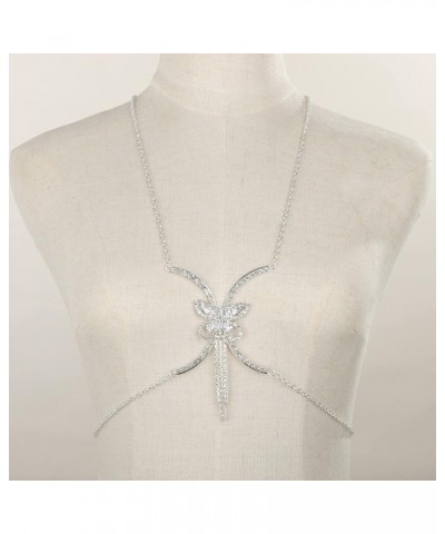 Rhinestone Silver Gold Butterfly Crystal Bracket Bra Chain Chest Chain Underwear Chain Waist Chain Body Chain Sexy Bkini Body...