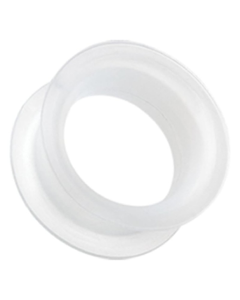 Ultra Thin Flexible Silicone Ear Skin Double Flared Ear Gauge Tunnel Plug (Sold by Pair) 2 GA, Clear $8.69 Body Jewelry