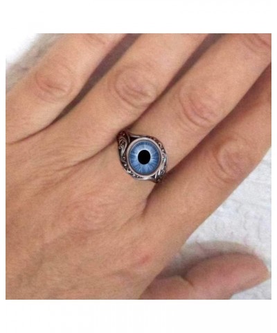 Jewelers Stunning Women's Glass Eye Ring - 26 Handcrafted Animal and Fantasy Eyes (Watch Videos of Each Ring) Human Light Blu...