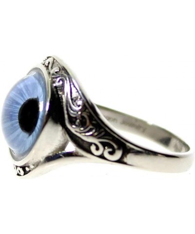 Jewelers Stunning Women's Glass Eye Ring - 26 Handcrafted Animal and Fantasy Eyes (Watch Videos of Each Ring) Human Light Blu...