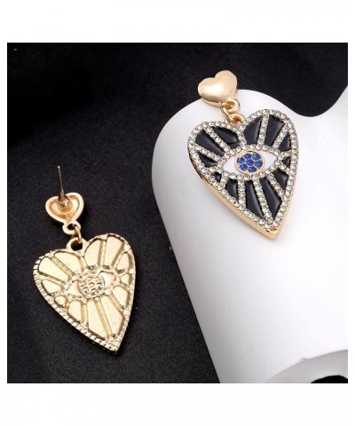 Evil Eye Earrings Cubic Zirconia Heart Earrings Mystery Statement Jewelry for Women Girls Style-B $7.55 Earrings