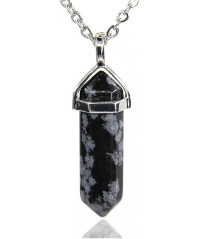 Gemstone Hexagonal Pointed Reiki Chakra Pendant Necklace 18 Snowflake Obsidian $6.59 Necklaces