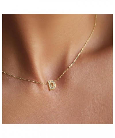 Gold Diamond Initial Necklaces for Women Girls, Tiny Initial Necklace Letter A-Z Pendant Choker Cubic Zirconia Necklaces Diam...