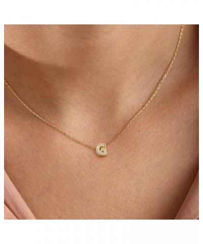 Gold Diamond Initial Necklaces for Women Girls, Tiny Initial Necklace Letter A-Z Pendant Choker Cubic Zirconia Necklaces Diam...