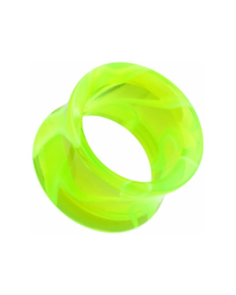 Marble Swirl Acrylic Double Flared WildKlass Ear Gauge Tunnel Plug (Sold as Pairs) 6 GA Green $10.06 Body Jewelry