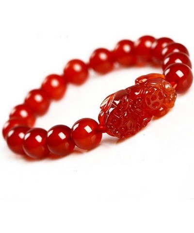 Natural Red Agate Bracelet Feng Shui Wealth Pi Xiu Bracelet Good Luck Bangle Gifts for Women Men 14mm $9.97 Bracelets