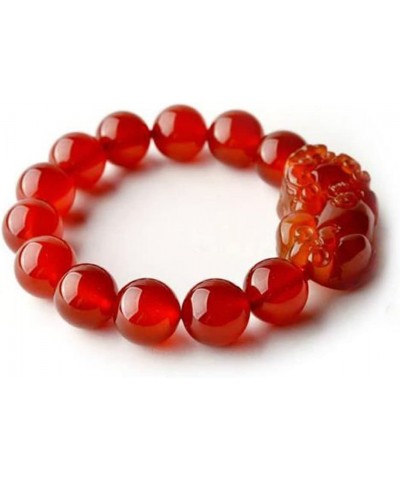 Natural Red Agate Bracelet Feng Shui Wealth Pi Xiu Bracelet Good Luck Bangle Gifts for Women Men 14mm $9.97 Bracelets