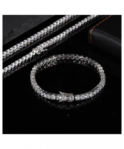 Tennis Bracelet Iced Out Diamond Bracelet Prong-Setting 5A Cubic Zirconia Bracelet for Men Women 3mm 4mm 5mm 6mm, 6.5/7/8/9 I...