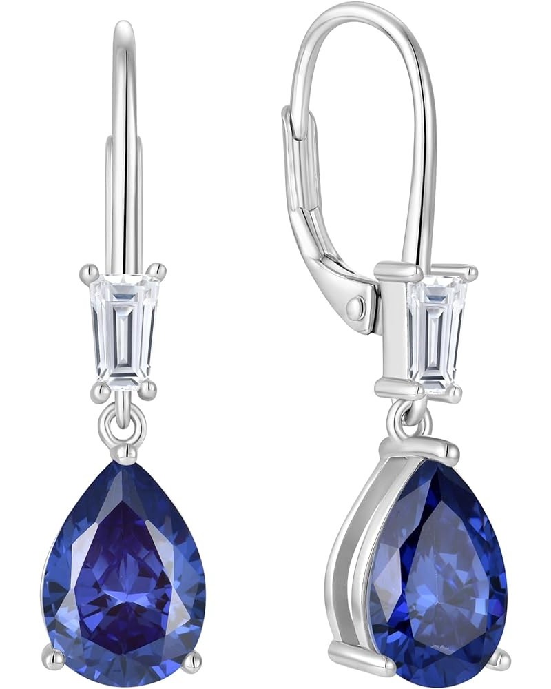 Women's Dangle Drop Earrings Sterling Silver Leverback Earrings Birthstone Jewelry 12-tanzanite-Dec $27.30 Earrings