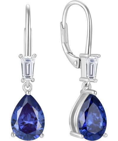 Women's Dangle Drop Earrings Sterling Silver Leverback Earrings Birthstone Jewelry 12-tanzanite-Dec $27.30 Earrings