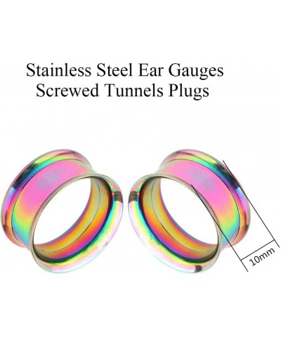 Surgical Stainless Steel Double Flared Tunnels Expander Screw Ear Gauges Tunnels Plugs for Ear 1/2"(12mm) $10.61 Body Jewelry