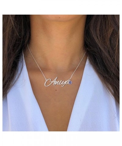 Custom Name Necklace Personalized, 18K Gold Plated Customized Nameplate Necklace Dainty Jewelry Gift for Women, Bridesmaid Nu...