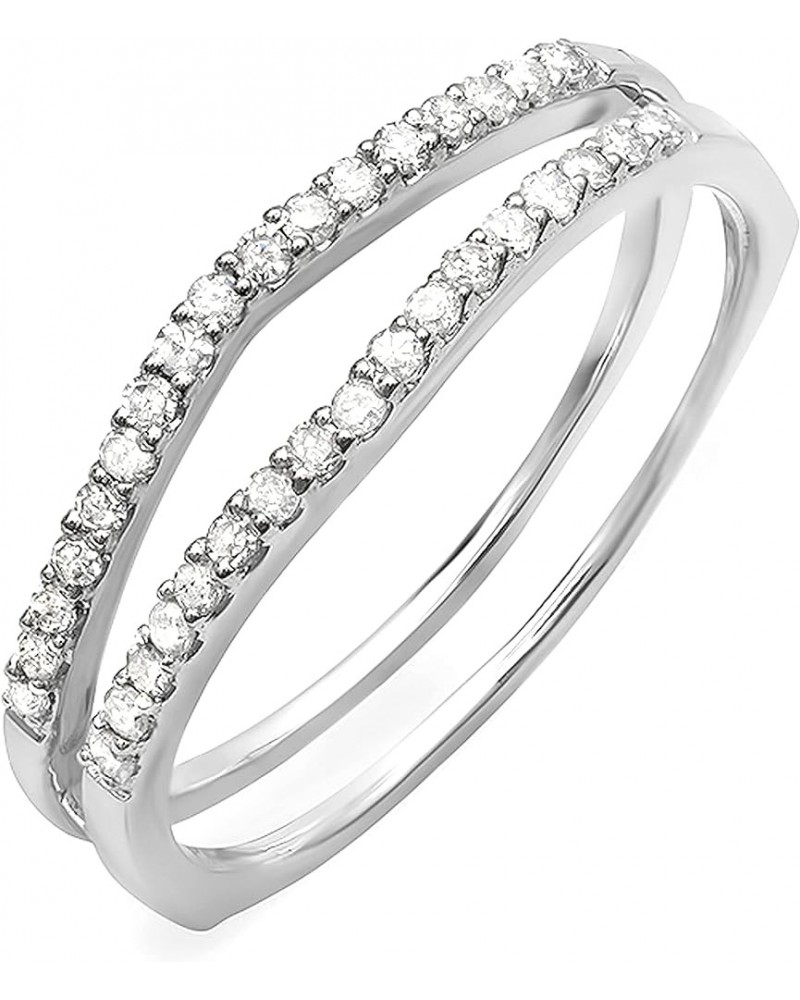 Round White Diamond Enhancer Guard Wedding Band for Women (0.25 ctw, Color I-J, Clarity I2-I3) in 10K Gold 10K White Gold $17...