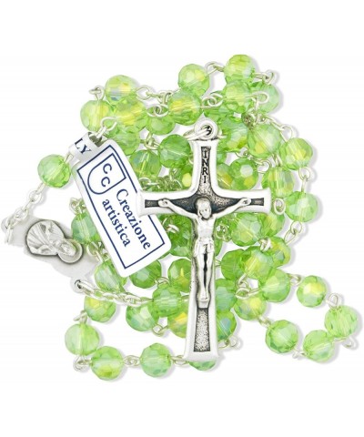 4mm First Communion Rosary | 11 Colors | Faceted Crystal Pearl Beads for Any Age | Christian Jewelry Jade $14.61 Necklaces