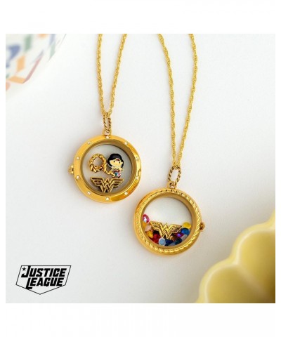 Justice League Wonder Woman Medium Living Locket Set, 20-22" Dainty Chain WW Star Dust Set of 4 $51.29 Necklaces